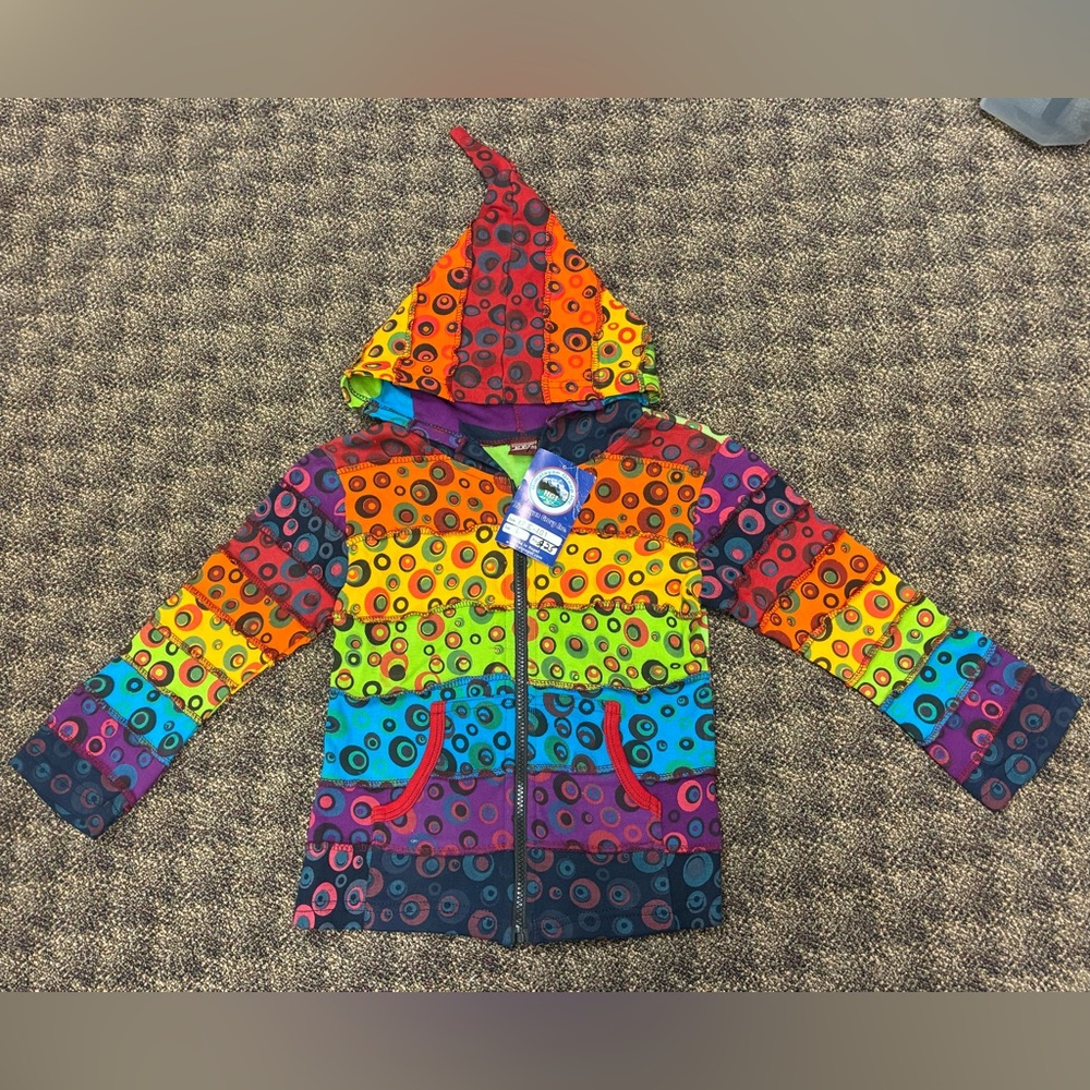 Youth Large Himalayan Group Inc Nepal Patchwork Hoodie Festival Boho Jacket